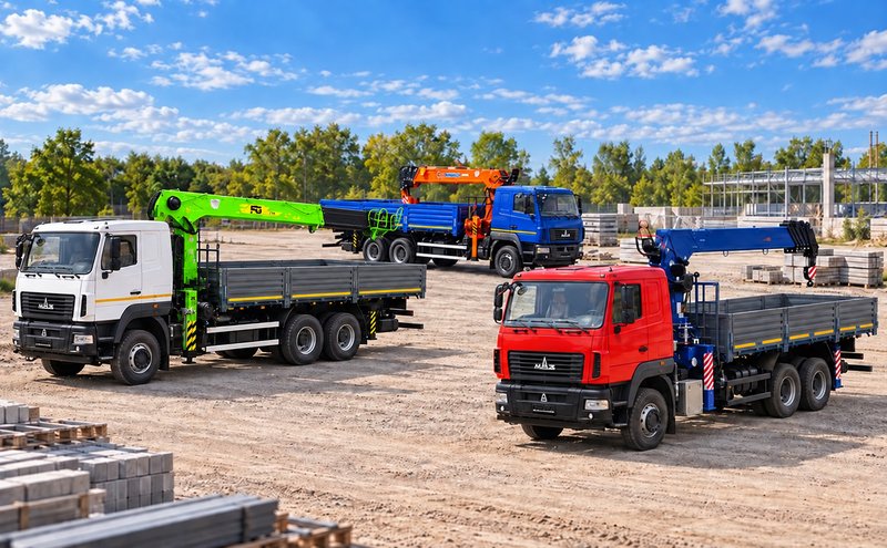 Бортовые автомобили МАЗ с крано-манипуляторными установками